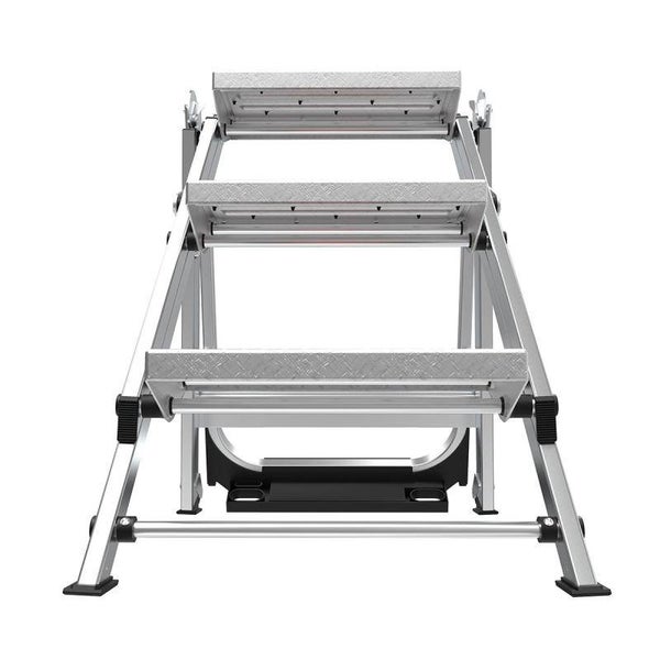 Klapptritt aus Aluminium mit 3 Stufen und breiter Standfläche.
