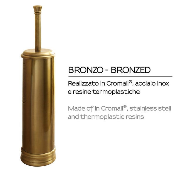 Toilettenbürstengarnitur, freistehend, aus Edelstahl Bronzeoptik | Rosa