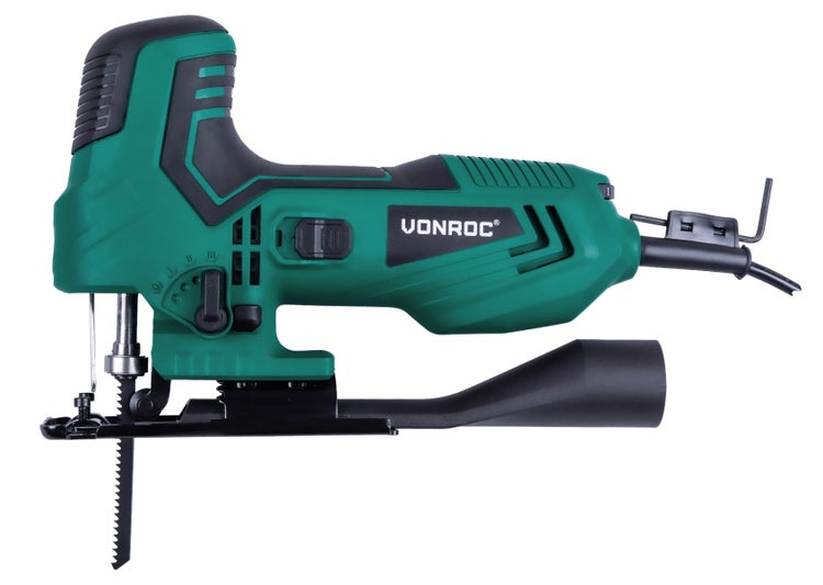 VONROC Stichsäge elektrisch 550W - Pendelhubstichsäge mit Staubabsaugung, variable Schnittwinkel & Geschwindigkeit - inkl. 1 Sägeblatt
