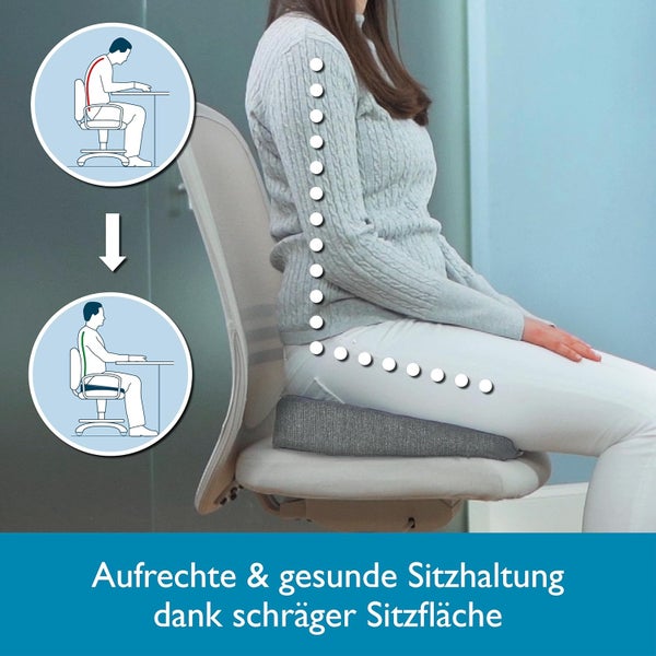 Sitzkeil zur Korrektur der Sitzhaltung auf einem Bürostuhl
