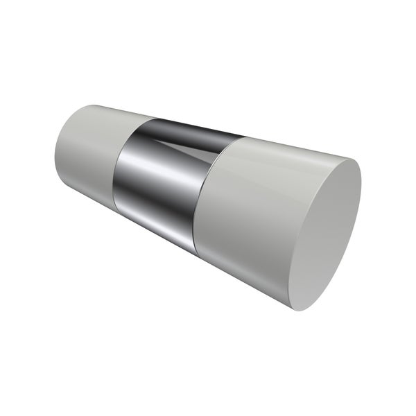 Eine zylindrische Sicherung mit einem Metallelement.