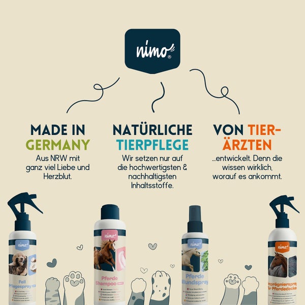 nimo® Pferde Pflegestift • mit Bienenwachs und Propolis gegen gereizte und trockene Stellen