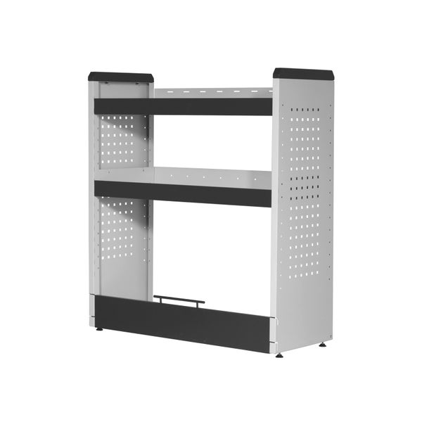 PROREGAL Fahrzeugregal KFZ | 2 Ebenen | HxBxT 110x98x40cm | Lichtgrau/Anthrazit | Autoregal, Einbauregal, Kofferregal