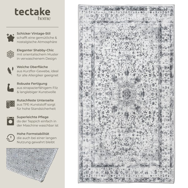 Vintage Designer Teppich tectake rutschfeste Unterseite verschiedene Größen 60 x 110 cm
