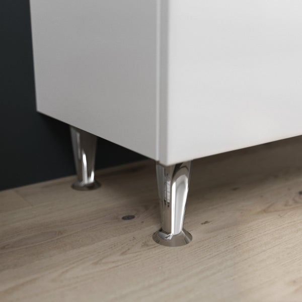 Bodenstehendes Badmöbel Set mit Hängeschrank, glänzend weiß | Easy