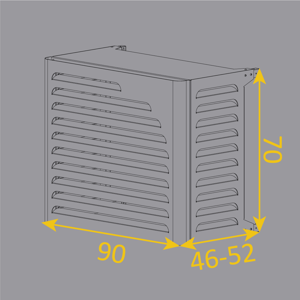Klimaanlagenabdeckung - Curve - Anthrazit - Größe S (B 90cm - H 70cm - T 46cm) - Box Air Klima