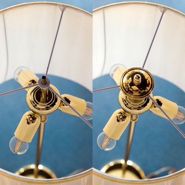 Großer Ersatz Lampenschirm 55cm Stoffschirm mit Aufnahme oben 12mm Falten