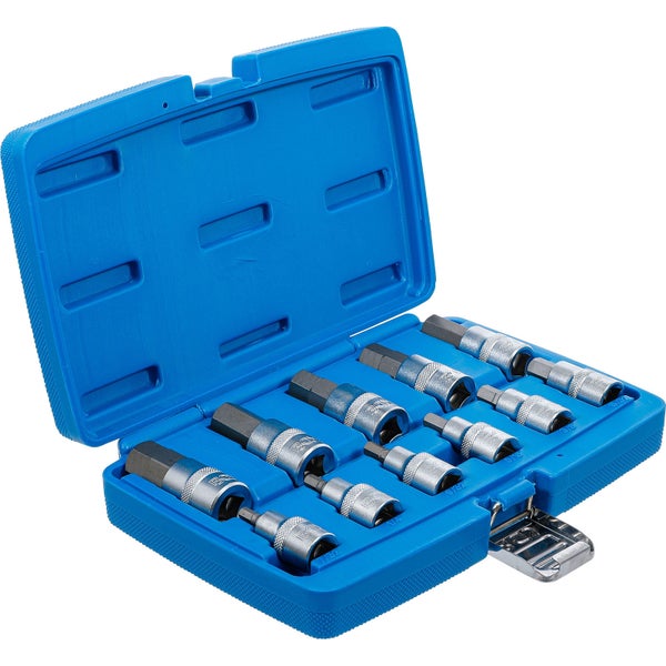 BGS Bit-Einsatz-Satz Antrieb Innenvierkant 12,5 mm (1/2) Innensechskant 7/32 - 13/16 Zollgrößen 11tlg. - 5053