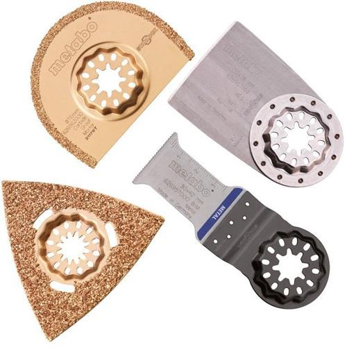 Metabo Multitool Zubehör Set mit verschiedenen Sägeblättern und Schleifplatten