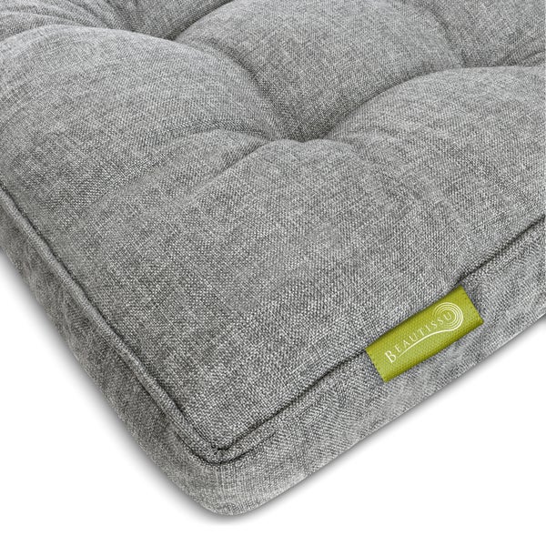 Beautissu Beauflair Loungekissen Outdoor Sitz 60x60x10cm Hellgrau