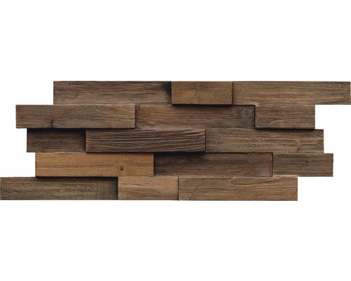 Holzverblender Teak Reclaimed Charred 20x50 cm