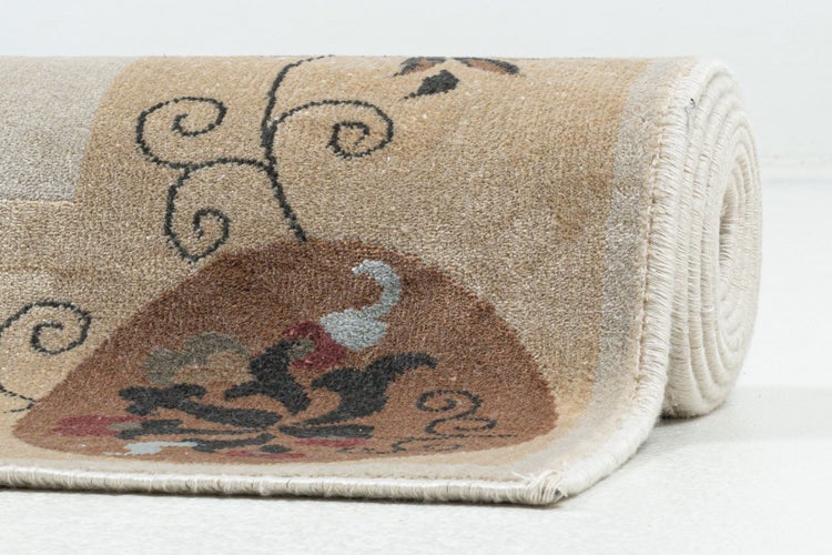 Bordürenteppich mit Glanz Cherina Beige 80x150 cm