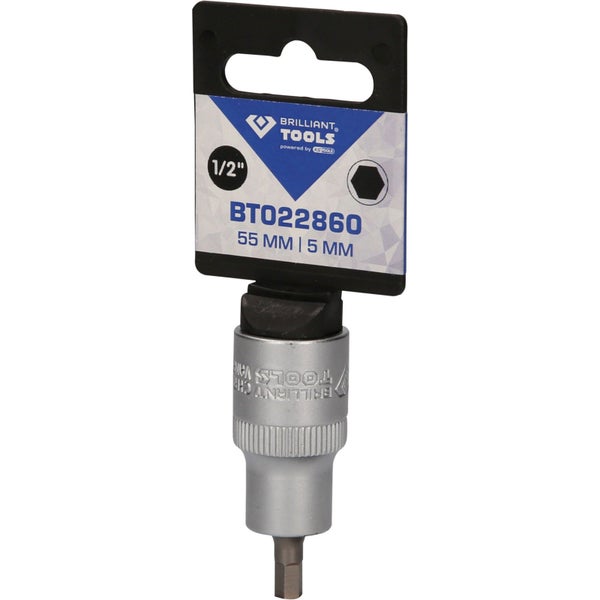 BRILLIANT TOOLS 1/2 Innensechskant Bit-Stecknuss 55 mm lang 5 mm - BT022860