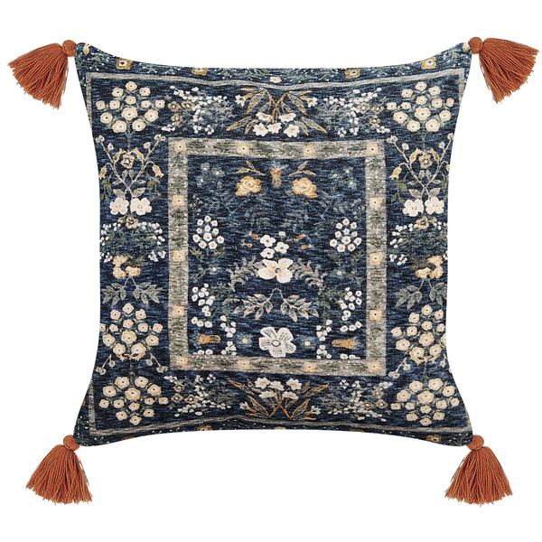 Dekokissen PANAX Samtstoff 45 x 45 cm Bunt Blumenmuster