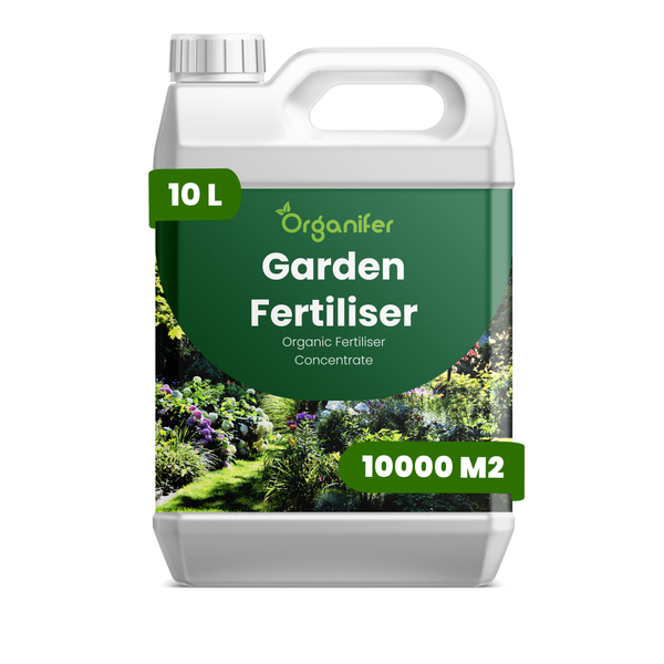 Organifer Garten-Dünger organisches Konzentrat 10 Liter für 10000 Quadratmeter.