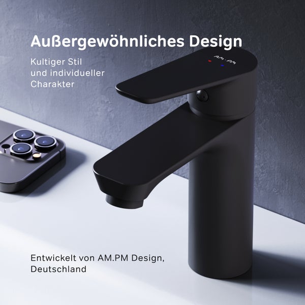 AM.PM Waschtischarmatur mit Einhebelmischer FTA02222 Hit Schwarz matt