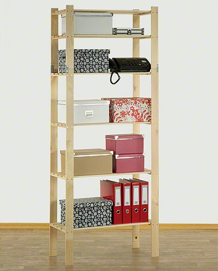 PROREGAL Holzregal Pinepeak HxBxT 200 x 80 x 38 cm 6 Fachboden 1,2 cm Dickes Kiefernholz Natur