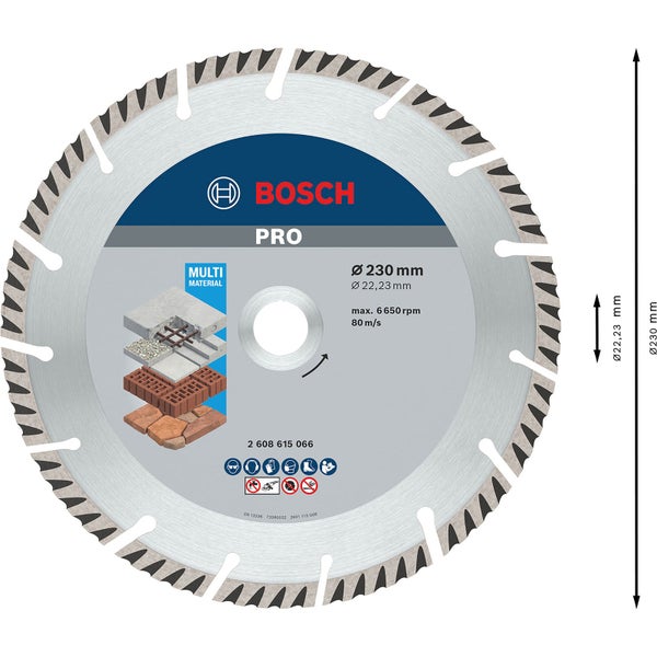 Bosch Pro Trennscheibe mit 230 Millimeter Durchmesser für verschiedene Materialien