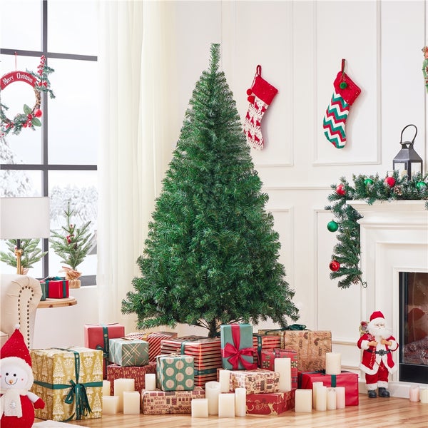 Yaheetech 182cm Weihnachtsbaum mit Faltbarem Metallständer , Grün