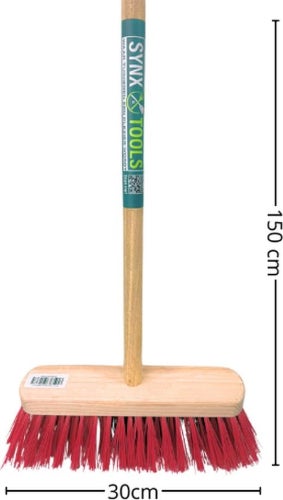Straßenbesen mit Holzstiel, 150 cm lang und 30 cm breit