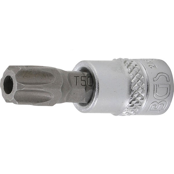 BGS Bit-Einsatz Antrieb Innenvierkant 6,3 mm (1/4) T-Profil (für Torx) mit Bohrung T50 - 2165-T50