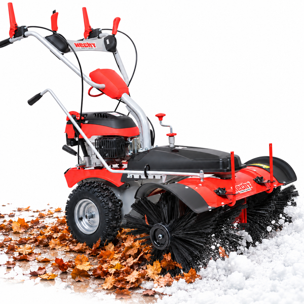 Hecht Kehrmaschine mit Benzinmotor zum Räumen von Laub und Schnee