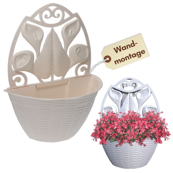 Wandmontage-Blumenampel mit Pflanzen