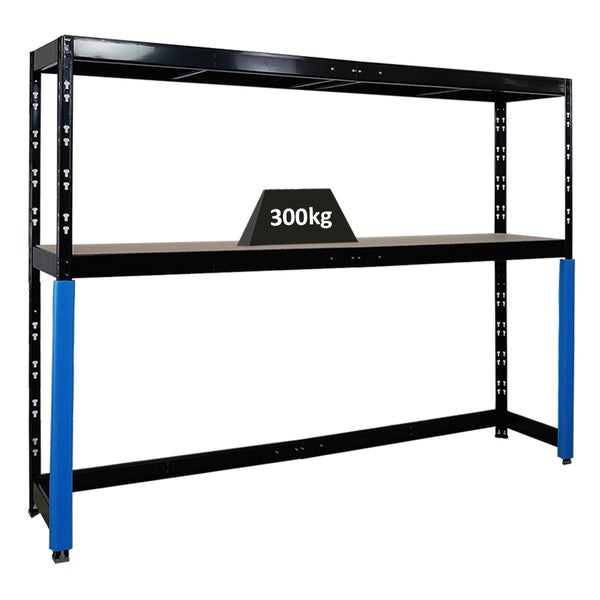 PROREGAL Garagenregal HERCULES HxBxT 180x240x50cm 2 Lagerebenen Fachlast 300kg Schwarz