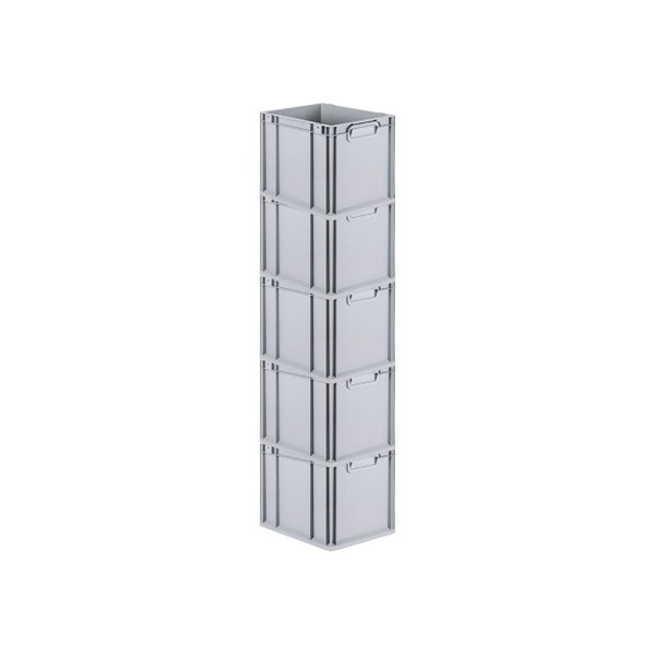 PROREGAL Spar Set 5x Eurobox Nextgen Economy Mit Scharnierdeckel & Gelben Schiebeschnappverschlüsse Griffe Geschlossen HxBxT 32 x 30 x 40 cm 30 Liter