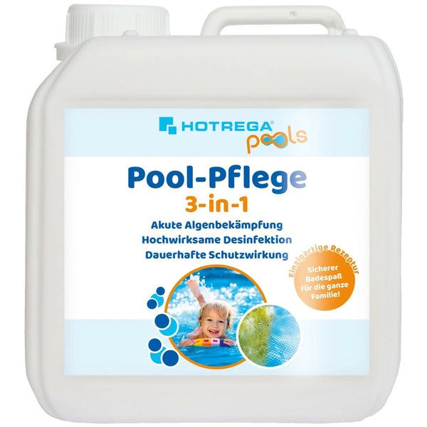 Hotrega Poolpflege 3 in 1 Algenbekämpfung und Desinfektion im Kunststoffkanister
