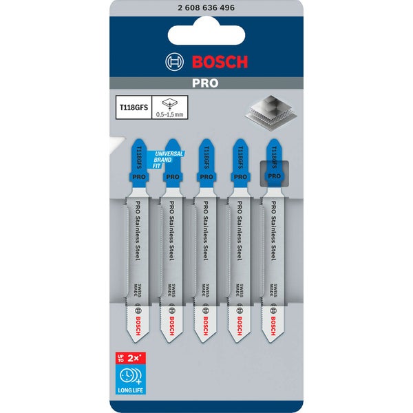 Bosch PRO Stainless Steel T118GFS Stichsägeblatt 83 mm 5-tlg. - 2608636496