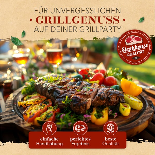 KRUSTENZAUBER 32cm Gusseisenpfanne Induktion - Voreingebrannte Gusseisen Pfanne - Ideale Grillpfanne Induktion, Eisenpfanne, Cast Iron Pan, Bratpfanne, Gusseiserne Pfanne Skillet Gusspfanne