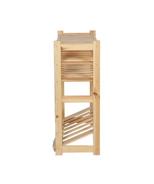 PROREGAL Getränkekisten- & Weinregal SPREEWALD HxBxT 86x70x33cm 12 Flaschen auf 2 Ebene + 1 Ebene für Kisten + Ablage Massives Kiefernholz Natur