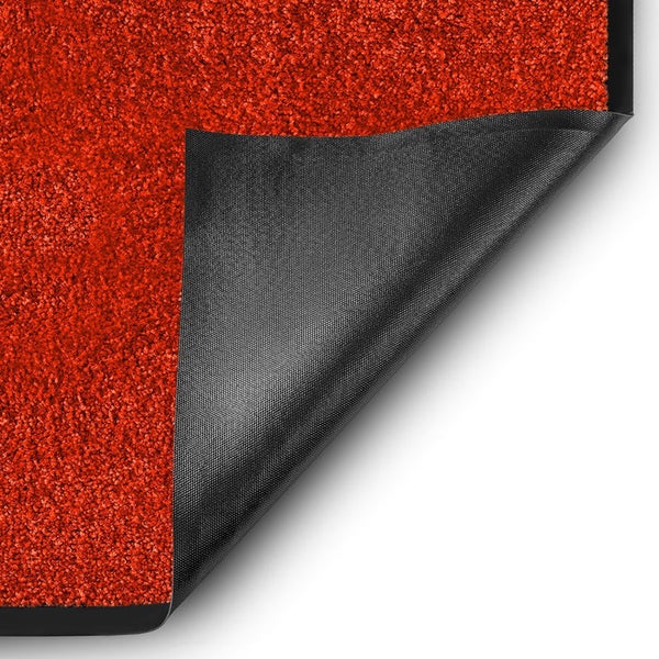 FLOORDIREKT Fußmatte Rhine - Unicolor - Schmutzfangmatte für Innen & Außenbereiche - Rot - 60 x 90 cm