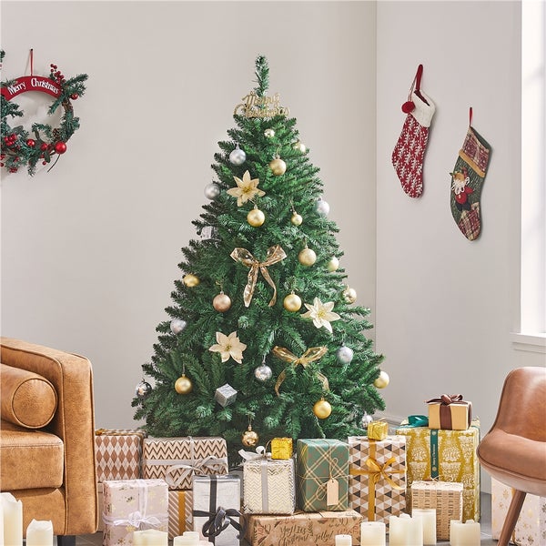 Yaheetech 152.5 cm Künstlicher Weihnachtsbaum mit Spitzen , Grün