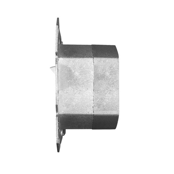 Seitenansicht eines Einsteckschlosses aus Metall für Türen.