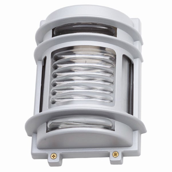 Graue Wandleuchte mit spiralförmigem Leuchtmittel