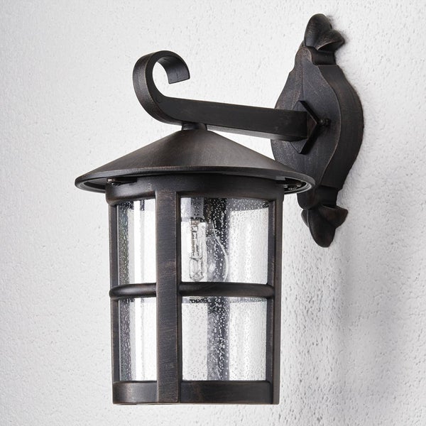 Lindby Wandleuchte außen Florentine (spritzwassergeschützt (Modern) in Transparent aus Aluminium (1 flammig, E27) - Außenwandleuchten Wandlampe Led Außenlampe Outdoor für
