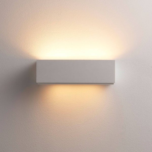 Lindby Wandleuchte, Wandlampe Innen Benno (Modern) in Weiß aus Gips/Ton (2 flammig G9) - Wandstrahler Wandbeleuchtung Schlafzimmer / Wohnzimmer Licht nach oben & unten Wohnzimmerleuchte