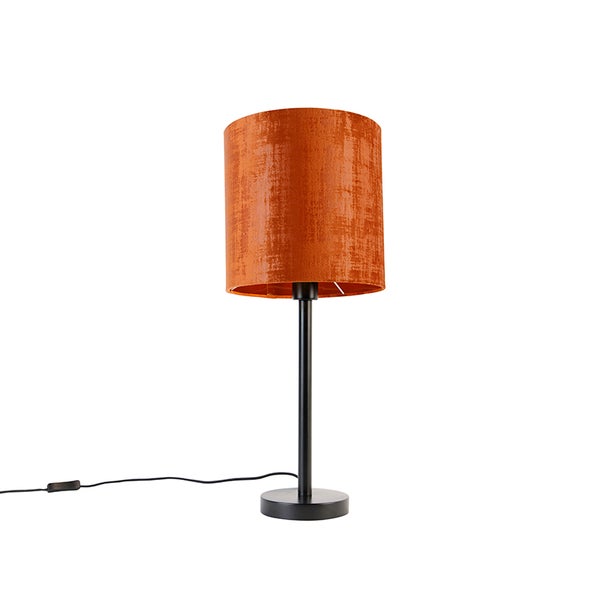 Qazqa Simplo Tischlampe – Moderner Designleuchter Mit Textilschirm, Dimmbar & E27-Fassung