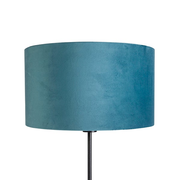 Stehlampe mit zylindrischem Stoffschirm