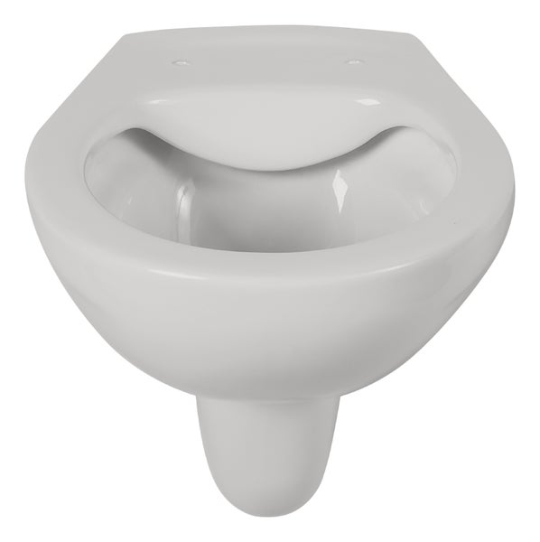 Calmwaters® Hänge WC spülrandlos in Manhattan-Grau, Wand-WC mit Abgang waagerecht, Tiefspül WC ohne Spülrand, Tiefspüler wandhängend, Wandtoilette aus Sanitärkeramik in Grau, 08AB6145