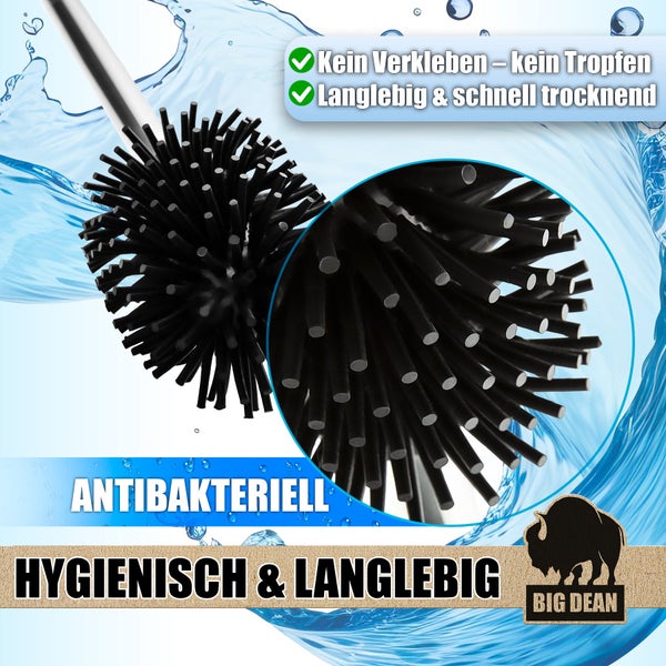 Toilettenbürstenkopf aus Silikon mit Borstenstruktur für antibakterielle und hygienische Reinigung von Big Dean