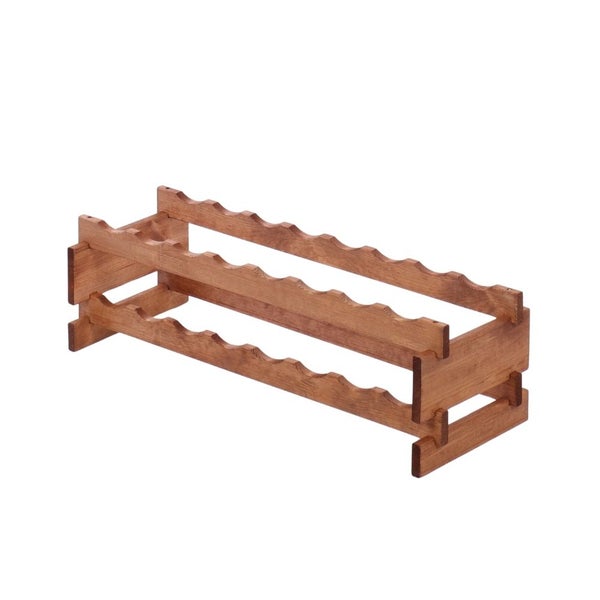 Weinregal VINOTECA FLEX PRO HxBxT 23x84x28cm 16 Flaschen auf 2 Ebenen Massives Kiefernholz Braun geölt