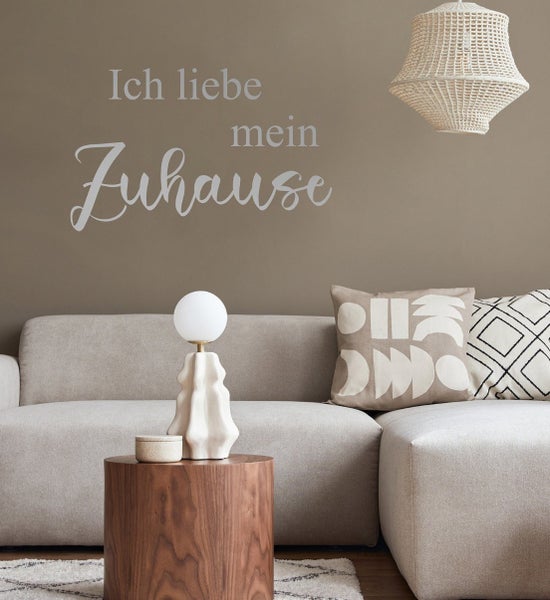 Wandtattoo | Wandspruch | Ich liebe mein Zuhause | Wandaufkleber | selbstklebend | rückstandslos abziehbar | Sticker | Spruch  WT00004 weiß Format: 60x40cm
