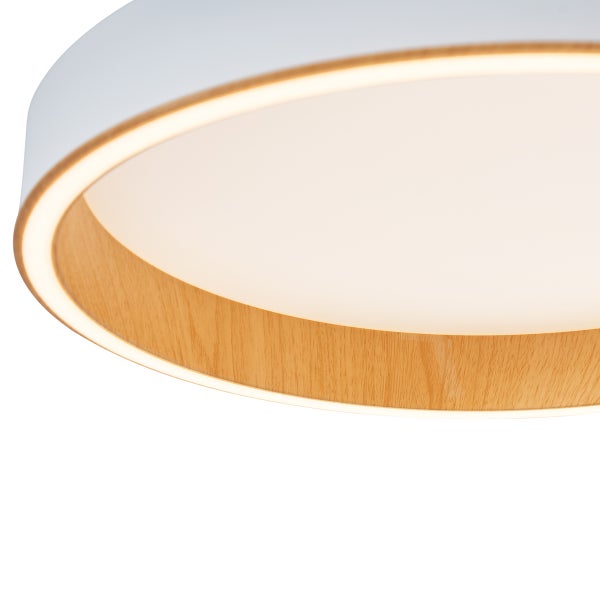 Runde Deckenleuchte mit Holzdekor