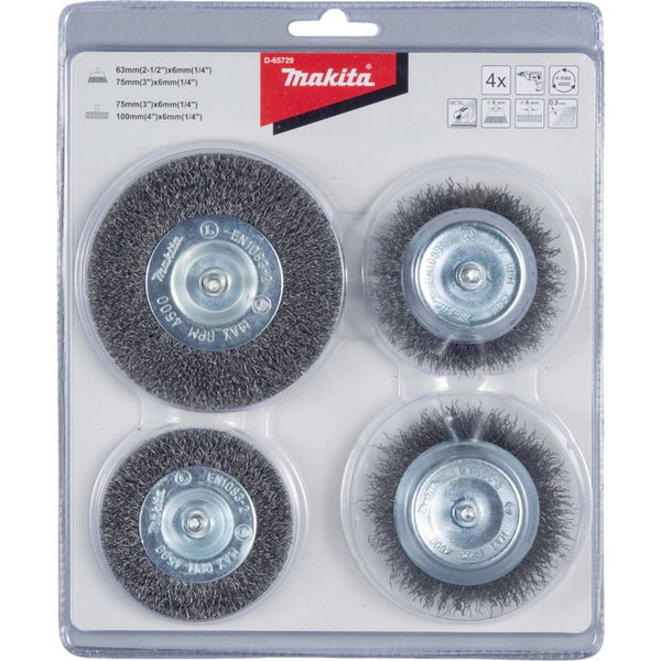 Makita Drahtbürsten Set, vier Stück, für Metallbearbeitung