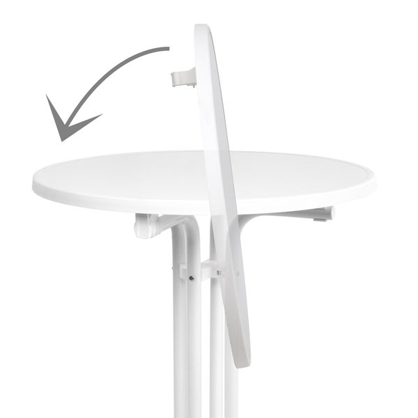 Beautissu Sylt Stehtisch Ø 70 cm Weiß