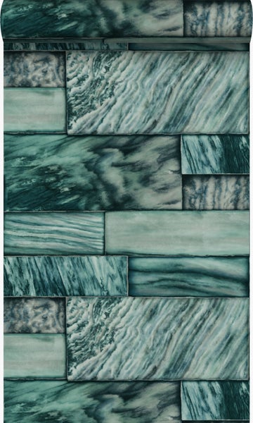 Origin Wallcoverings Tapete Marmor-Optik Smaragdgrün - 53 cm x 10,05 m - 337252