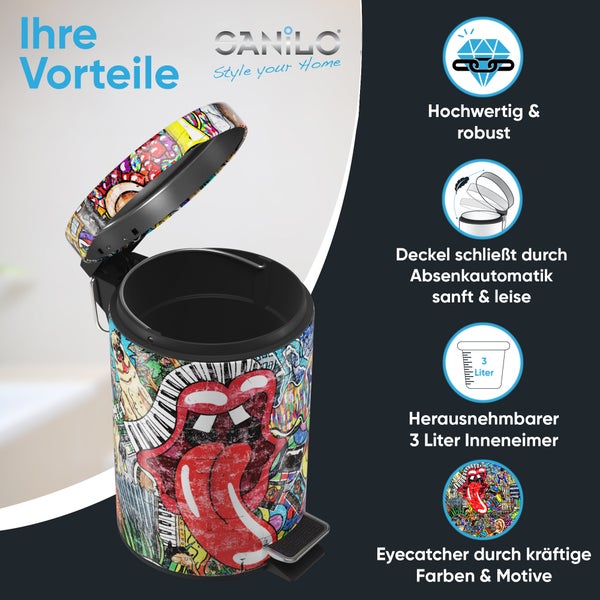 Sanilo Kosmetikeimer 3L mit Absenkautomatik Graffiti